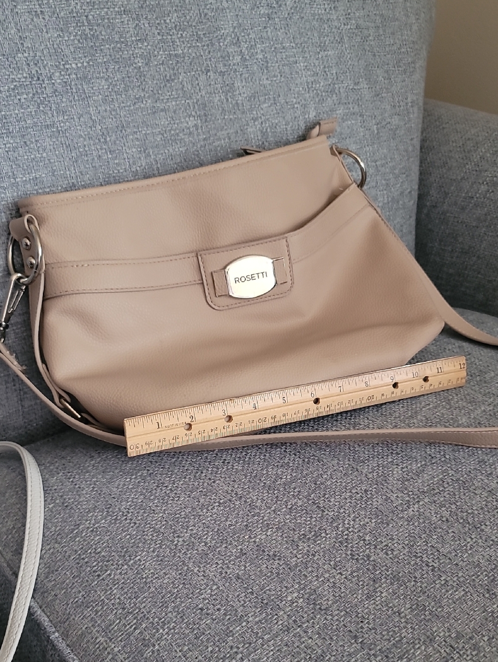 Rosetti Beige Shoulder Bag with Silver Hardware